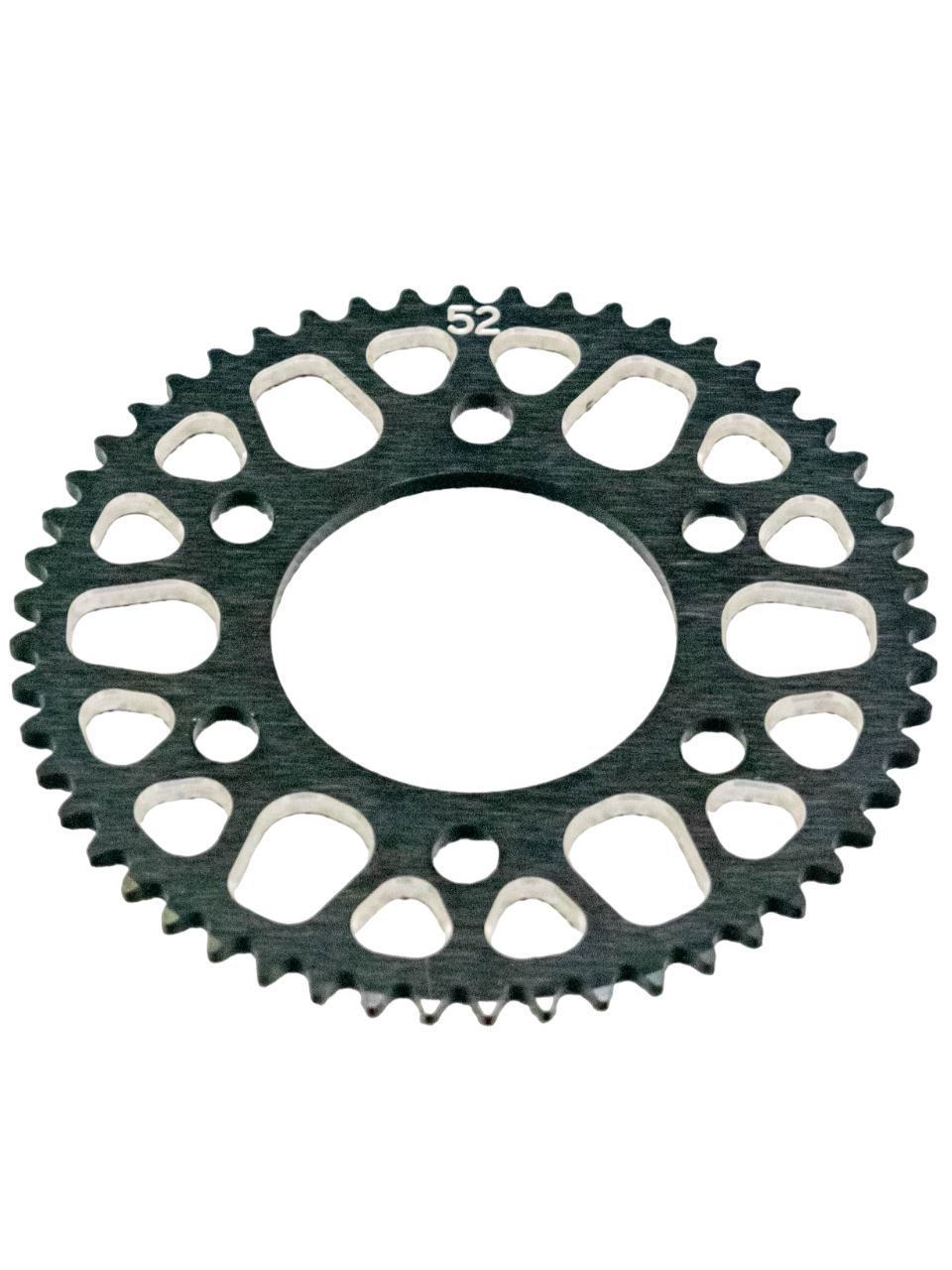 Top Angled View of a 52 Tooth Zero Error Racing Launch Sprocket.