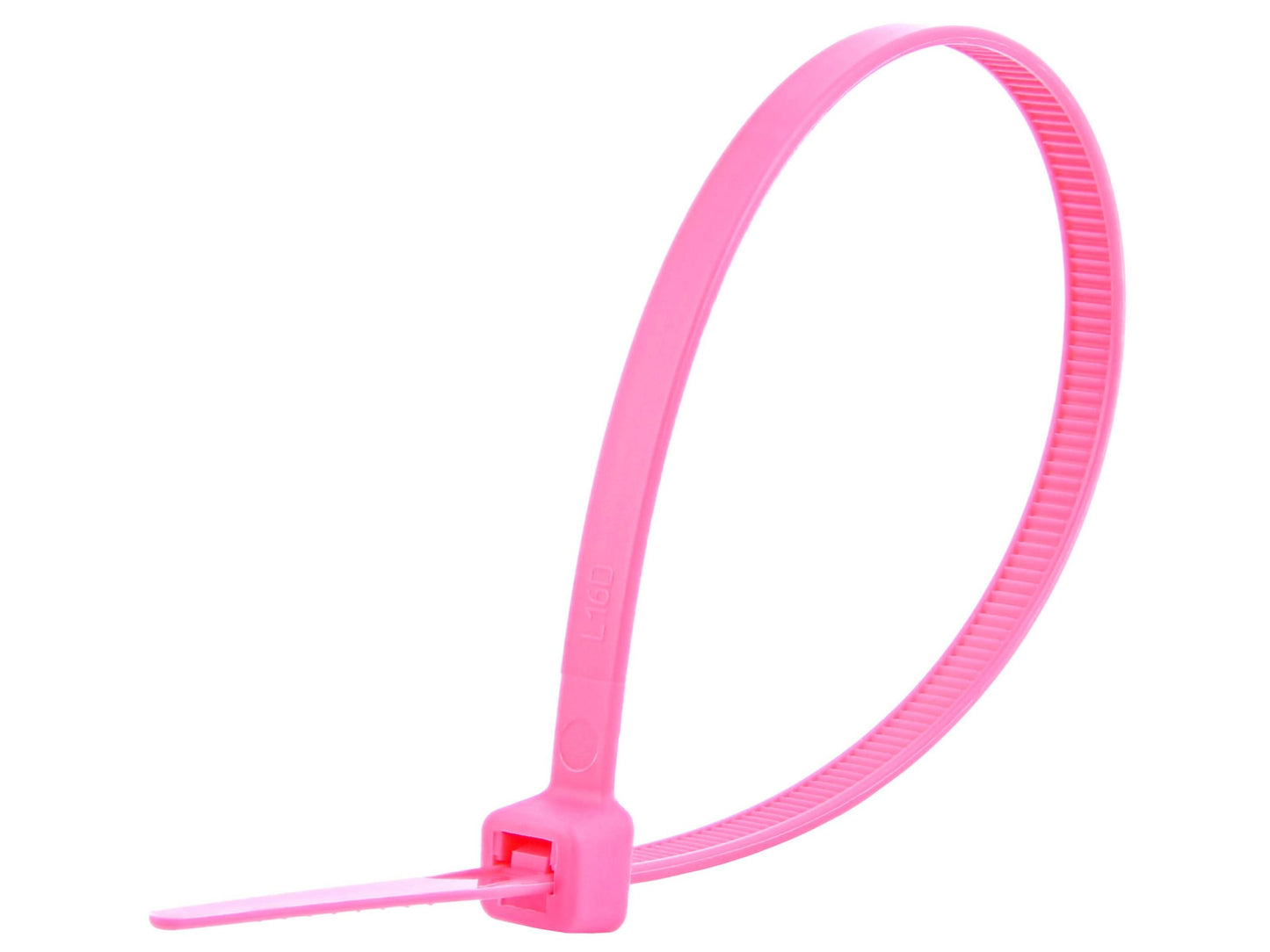 Fluorescent Pink Colored Cable Zip Tie. 