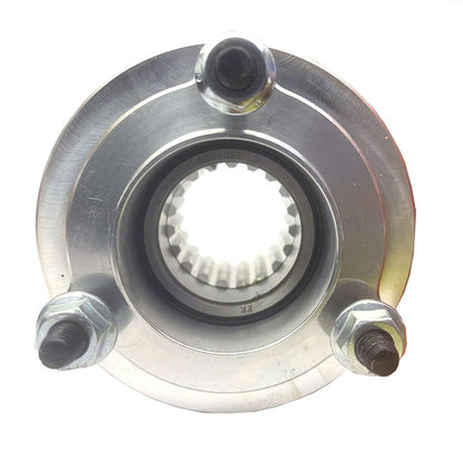 Top of a Splined Silver Zero Error Racing 2023 Quarter Midget One Way Idler/Ratchet Hub.