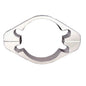 Front of a Polished Silver GoPed 6061 T6 Frame Clamp.