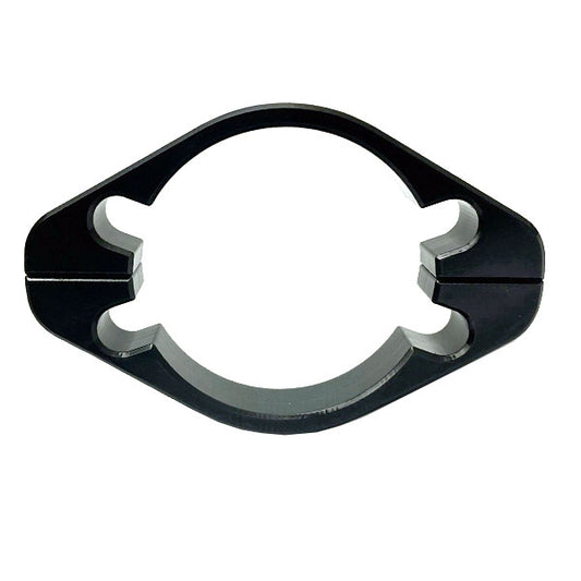 Front of a Black GoPed 6061 T6 Frame Clamp.