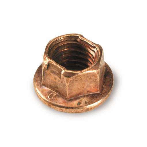 Front of a Copper Karting Wheel Nut.