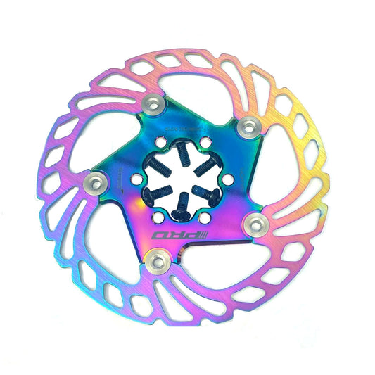 Zero Error Racing 140MM Rainbow Stainless Steel Brake Rotor with Hardware.