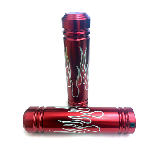 Red Zero Error Racing GoPed Flame Handle Bar Grips.