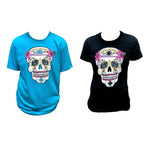 Black and Blue Zero Error Sugar Skull T-Shirt.